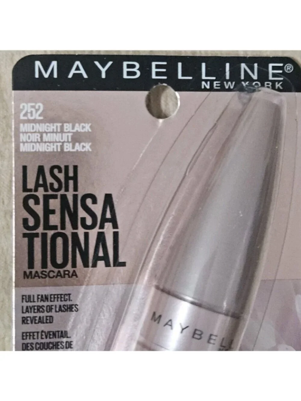 2 PACK Maybelline Lash Sensational Washable Mascara, #252 Midnight Black
